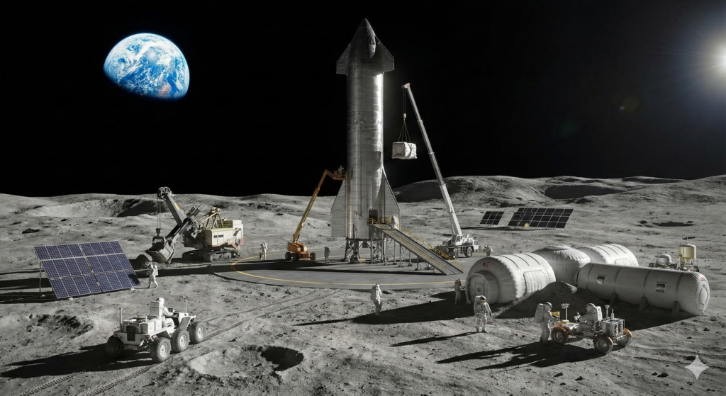Starship на луне