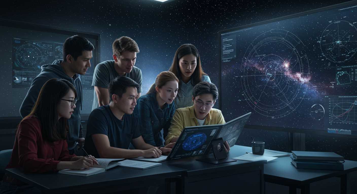 Студенты и преподаватели изучают обновленные материалы по астрономии, представляющие собой мост между традиционными знан